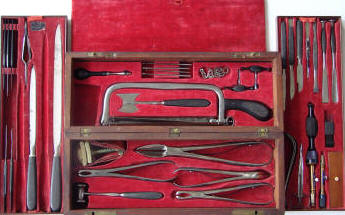 Kolbe, U.S.A. Hospital Department, bone surgery, four tier surgery set used during the Civil War