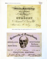 Medical College lecture tickets, Civil War, anatomy, surgery
