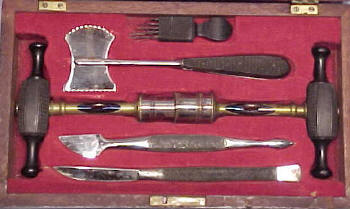 H. G. Kern, Phila., Pa., trepanning surgical set c. 1860's