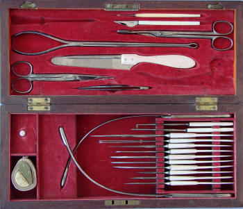 Hernstein, N.Y., military U.S.A. Hosp. Dept. ivory handled surgical set c. 1861